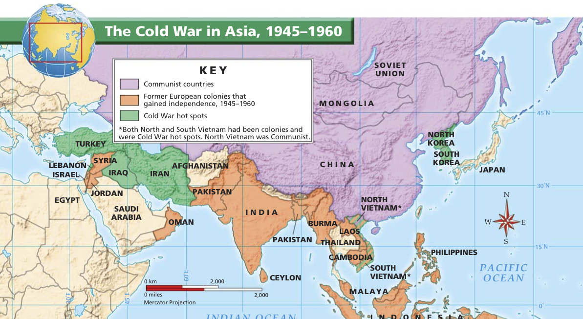 cold war map asia